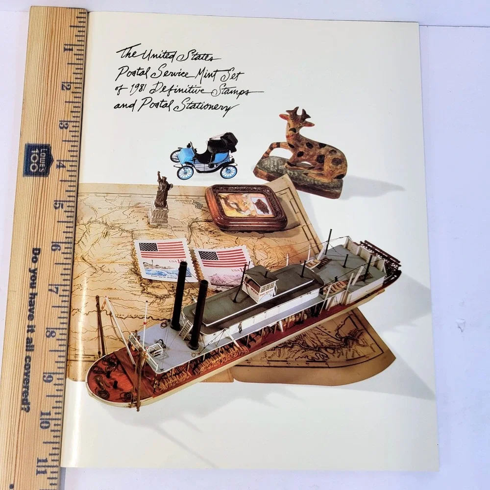 USPS Mint Set 1981 Definitive Stamps Postal Stationery Paperback Collection Book
